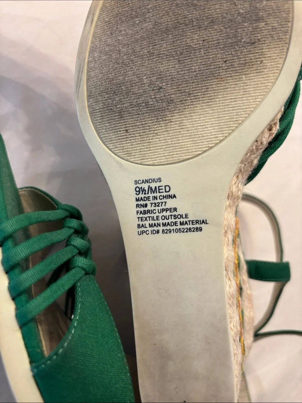Vintage Candie's Green Strappy Ankle‑Strap Sandals, SZ 9